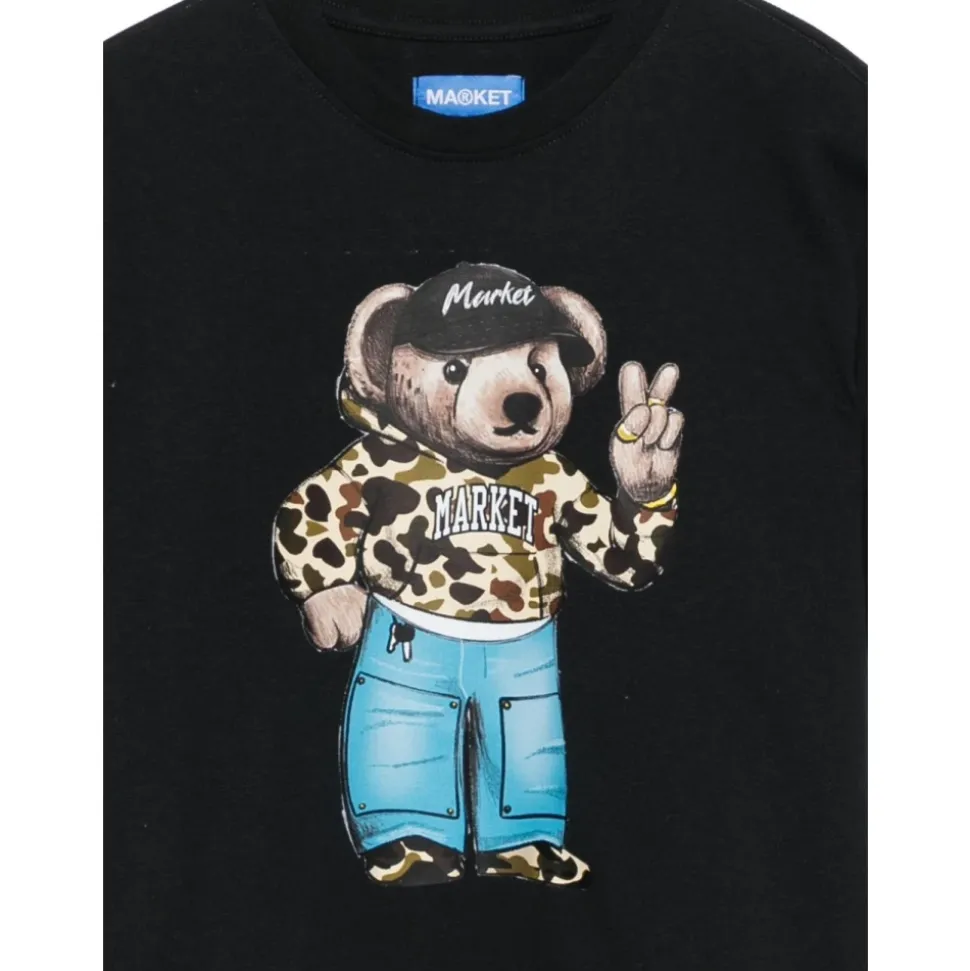 Zwart T-shirt met Market Print