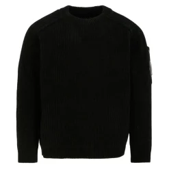 Zwarte Chenille Crew Neck Sweater