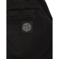 Zwarte Denim Broek met Logopatch en Rechte Pijpen