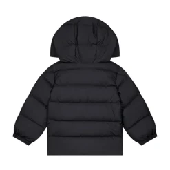 Zwarte donsjack met capuchon