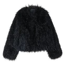 Zwarte Eco Bontjas