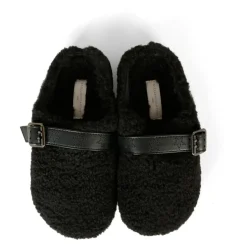 Zwarte Eco-Shearling Klompen met Sterband
