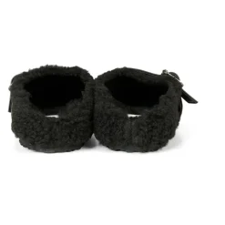 Zwarte Eco-Shearling Klompen met Sterband