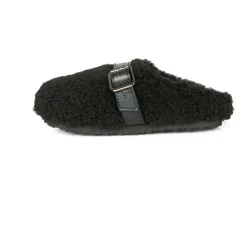 Zwarte Eco-Shearling Klompen met Sterband