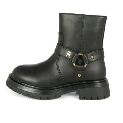 Zwarte Enkellaarsjes van Nep Leer