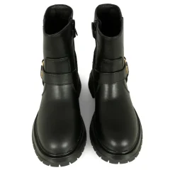 Zwarte Enkellaarsjes van Nep Leer