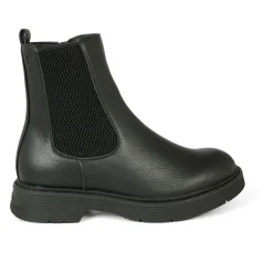 Zwarte Enkellaarzen met Logodetail