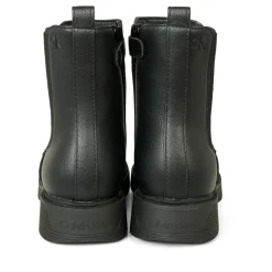 Zwarte Enkellaarzen met Logodetail