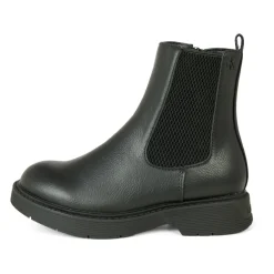 Zwarte Enkellaarzen met Logodetail