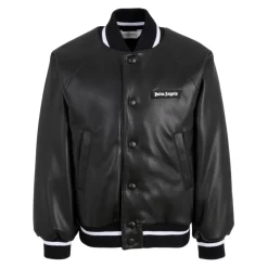 Zwarte Faux Leren Bomberjack