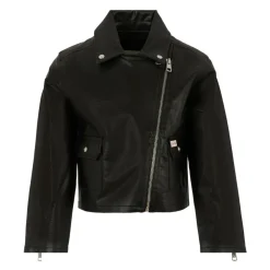 Zwarte Faux Leren Jas met Rits