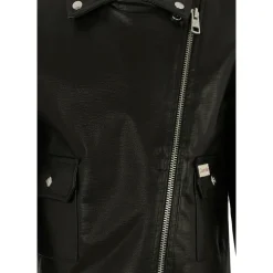 Zwarte Faux Leren Jas met Rits