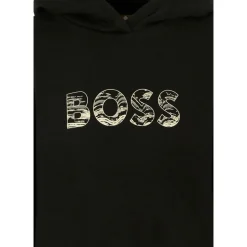 Zwarte Fleece Katoenen Hoodie