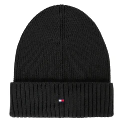 Zwarte Gebreide Beanie met Vlag Borduursel