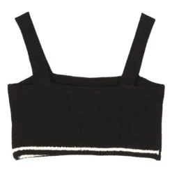 Zwarte Gebreide Crop Top