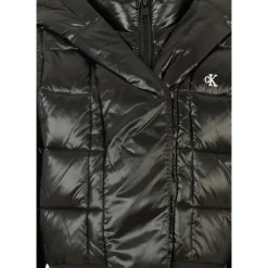 Zwarte Gewatteerde Crop Donsjas