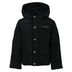 Zwarte Gewatteerde Donsjas met Capuchon