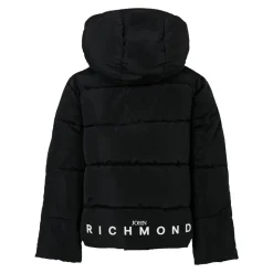 Zwarte Gewatteerde Donsjas met Capuchon