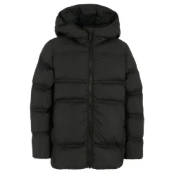 Zwarte Gewatteerde Donsjas met Capuchon