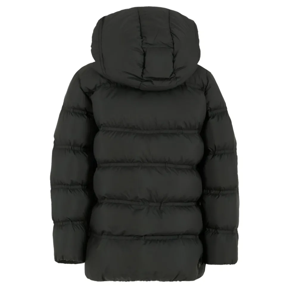 Zwarte Gewatteerde Donsjas met Capuchon