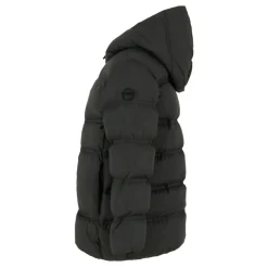 Zwarte Gewatteerde Donsjas met Capuchon