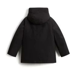 Zwarte Gewatteerde Geïsoleerde Jas Met Capuchon