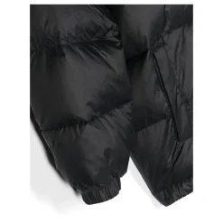 Zwarte gewatteerde jas met capuchon