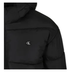 Zwarte Gewatteerde Pufferjas met Monogram