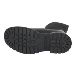 Zwarte hoge winterlaarzen met gebreide schacht