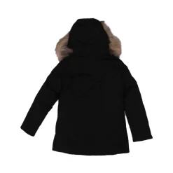 Zwarte Hooded Junior Jas met Rits
