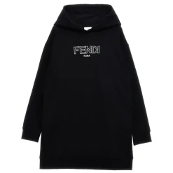 Zwarte Hoodie met Reliëflogo