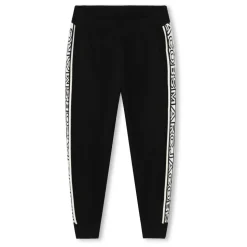 Zwarte Jacquard Logo Elastische Broek