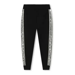 Zwarte Jacquard Logo Elastische Broek
