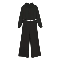 Zwarte jumpsuit met elegante riem