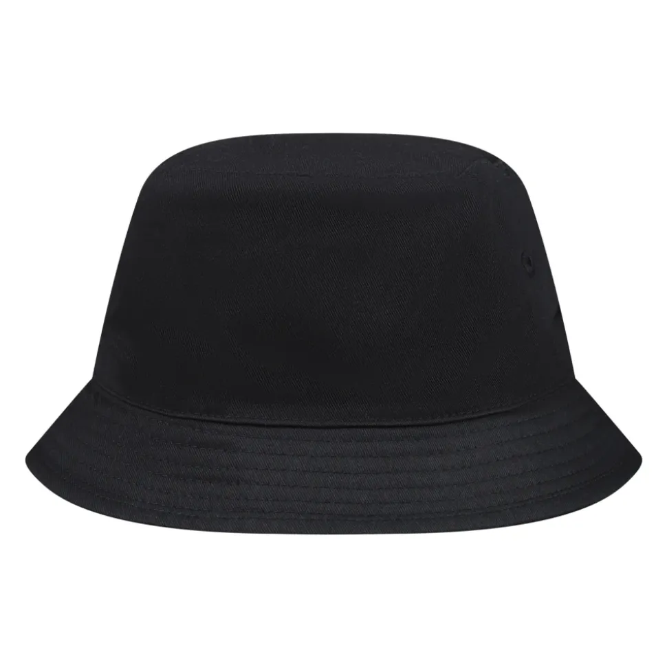 Zwarte Katoenen Cloche met Iconisch Borduursel