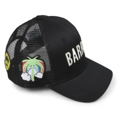 Zwarte Katoenen Hoed met Klep