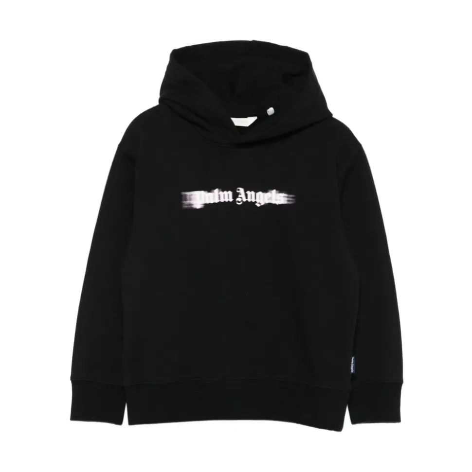 Zwarte katoenen hoodie met logo