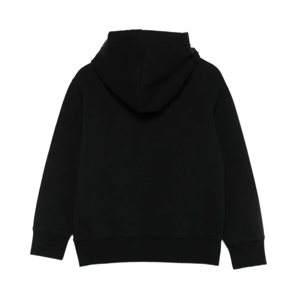 Zwarte katoenen hoodie met logo