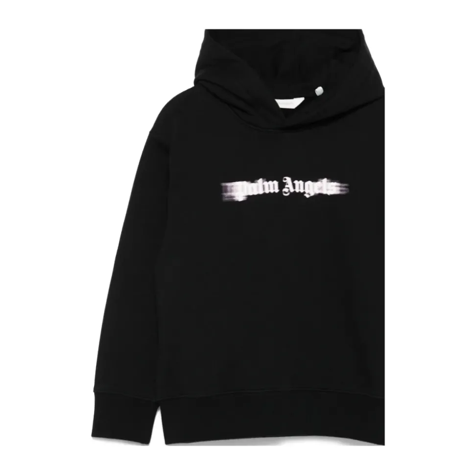 Zwarte katoenen hoodie met logo