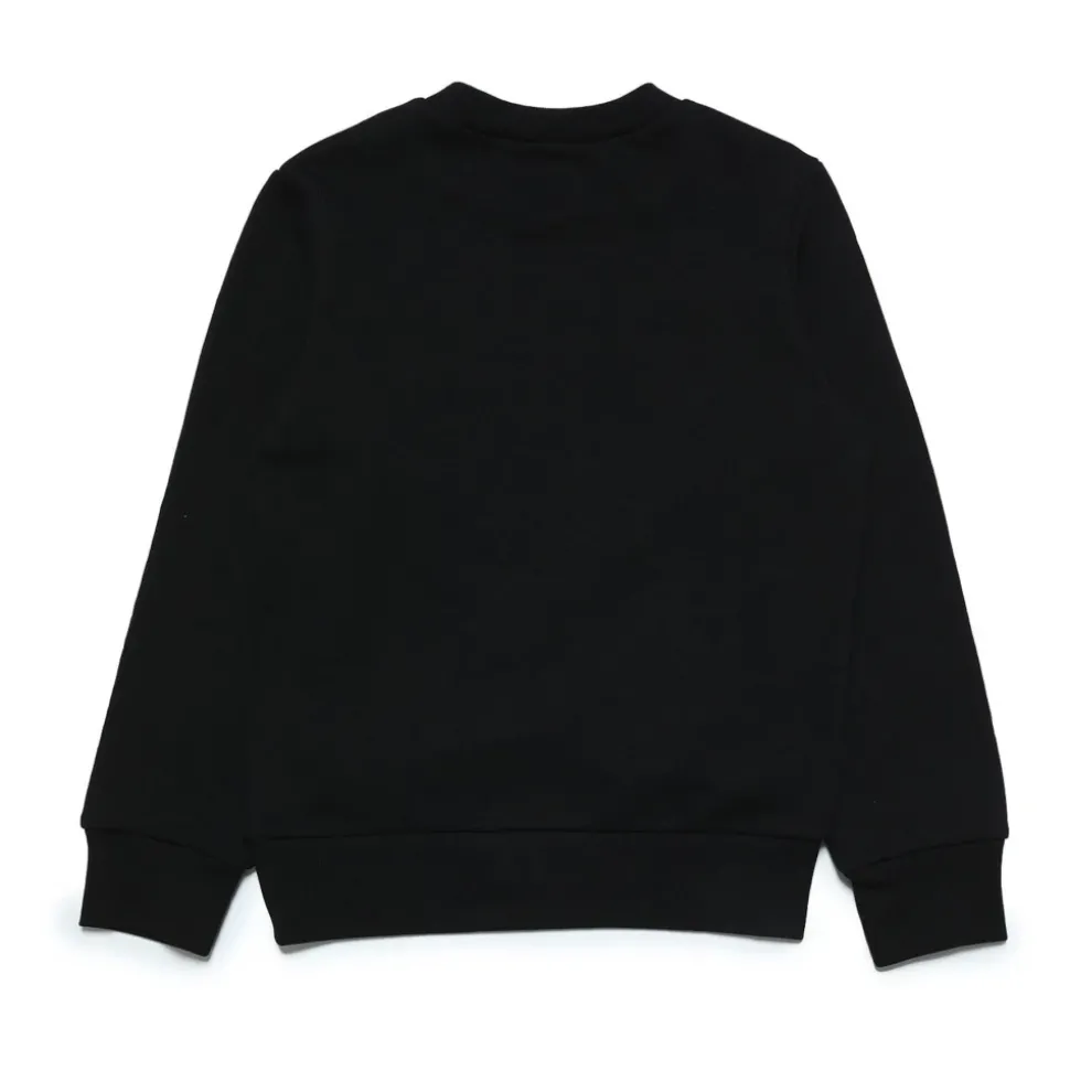 Zwarte Katoenen Logo Print Trui