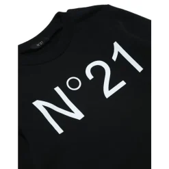 Zwarte Katoenen Logo Print Trui