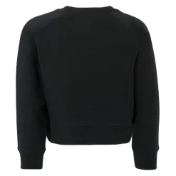 Zwarte Katoenen Sweatshirt met Strass Vleugels