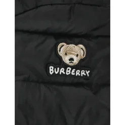 Zwarte kinder donsjack met capuchon