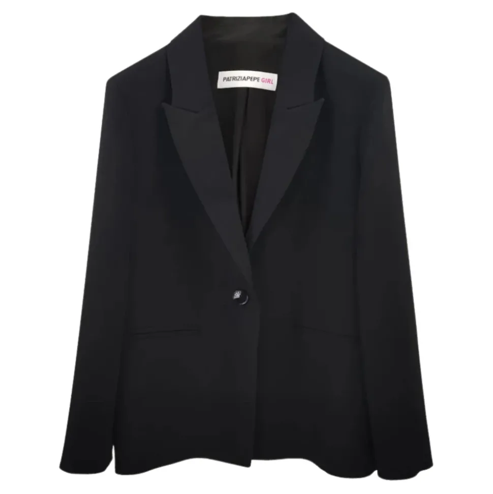 Zwarte Kinderjas met Reverskraag