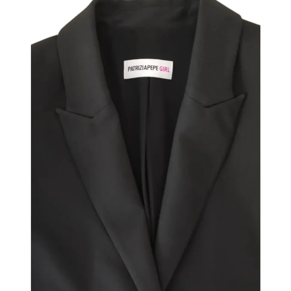 Zwarte Kinderjas met Reverskraag