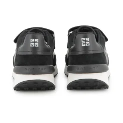 Zwarte Kindersneakers Mesh Microfiber Leer