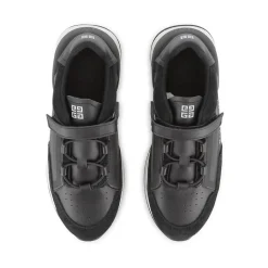 Zwarte Kindersneakers Mesh Microfiber Leer