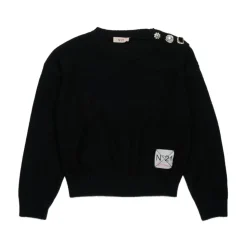 Zwarte kindertrui met decoratieve knopen