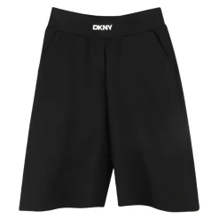 Zwarte knielange shorts met elastische tailleband