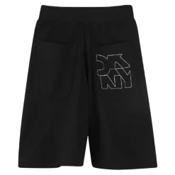 Zwarte knielange shorts met elastische tailleband